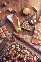 Organic homemade chocolate and cocoa beeens