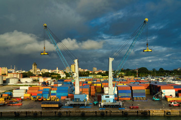 Fototapeta na wymiar nice view of conakry harbour in guinea