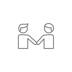 friends handshake outline icon. Elements of friendship line icon. Signs, symbols and vectors can be used for web, logo, mobile app, UI, UX