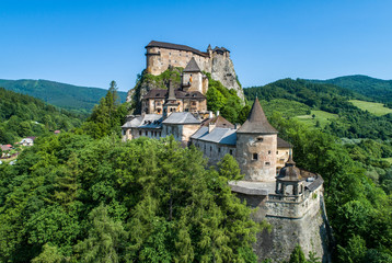 Fototapeta na wymiar Orava castle in Slovakia. Aerial view
