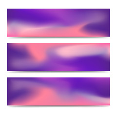 Fototapeta premium Smooth abstract blurred gradient banners set