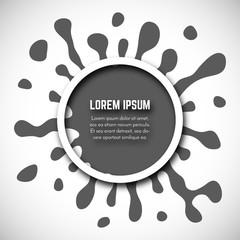 Dark Hand Drawn Paint Splash with white circle