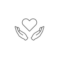 love hands friendship outline icon. Elements of friendship line icon. Signs, symbols and vectors can be used for web, logo, mobile app, UI, UX