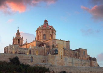 Fototapeta premium St. Paul's Cathedral of Old Town Mdina