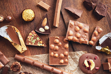 Organic homemade chocolate and cocoa beeens