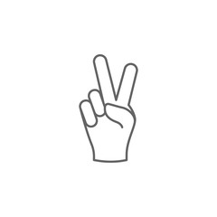victory hand friendship outline icon. Elements of friendship line icon. Signs, symbols and vectors can be used for web, logo, mobile app, UI, UX