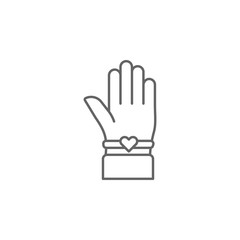 Fototapeta na wymiar hand best friends bracelet outline icon. Elements of friendship line icon. Signs, symbols and vectors can be used for web, logo, mobile app, UI, UX