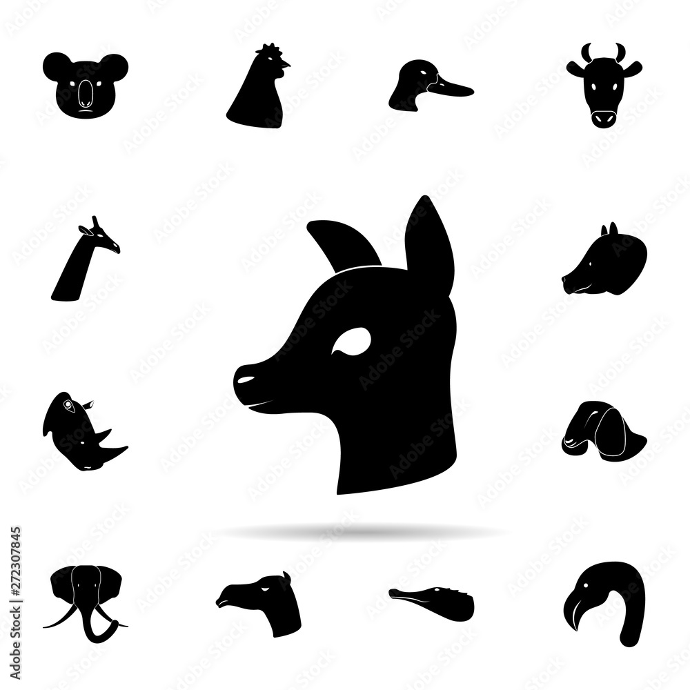 Poster head of lamb silhouette icon. universal set of animals for website design and development, app devel