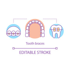 Tooth braces concept icon