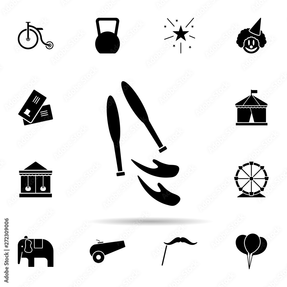 Poster the arms of the juggler icon. universal set of circus for website design and development, app develo