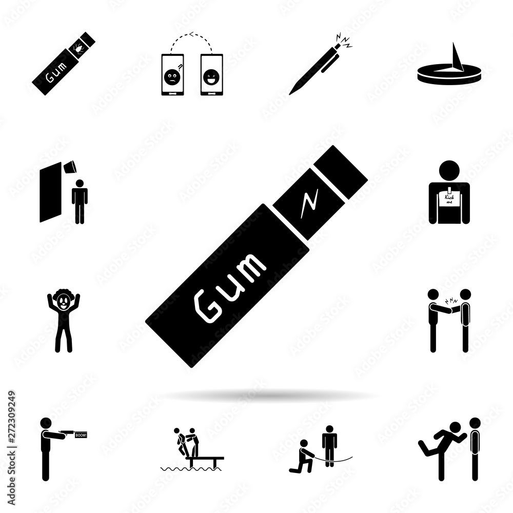 Poster chewing gum icon. universal set of day of jokes for website design and development, app development