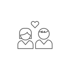 boy girl friendship outline icon. Elements of friendship line icon. Signs, symbols and vectors can be used for web, logo, mobile app, UI, UX