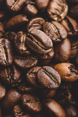 Background of fresh roasted coffee beans