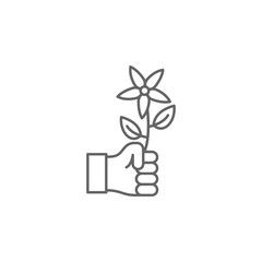 hand flower friendship outline icon. Elements of friendship line icon. Signs, symbols and vectors can be used for web, logo, mobile app, UI, UX