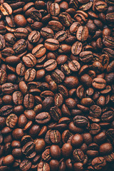 Background of fresh roasted coffee beans