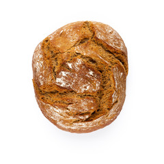 Rye eco breads on the white background.