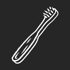 Bamboo toothbrush chalk icon