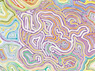 Vector color pattern, curved lines, black and white grunge background