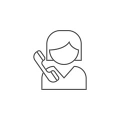 girl call friendship outline icon. Elements of friendship line icon. Signs, symbols and vectors can be used for web, logo, mobile app, UI, UX