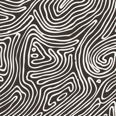 Fototapeta na wymiar Vector monochrome pattern, curved lines, black and white grunge background