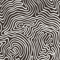 Vector monochrome pattern, curved lines, black and white grunge background