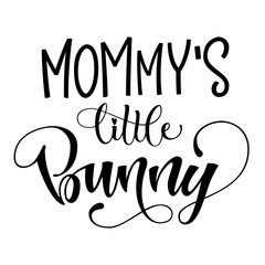 Mommy's Little Lioness quote. Isolated black and white hand draw calligraphy script and grotesque lettering logo phrase.