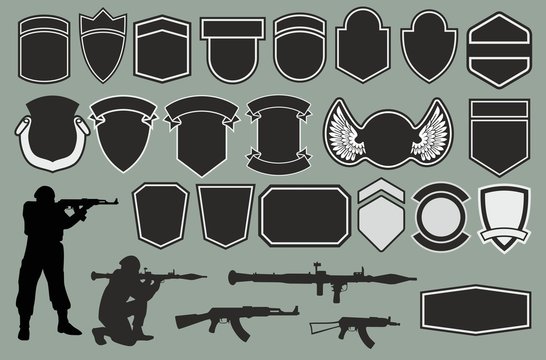 Set for designing of military badges