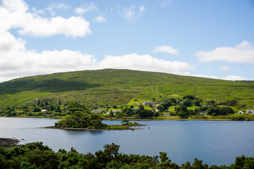 Seascape with houses in Ireland