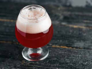 Cherry craft beer ale in a glass