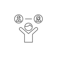 friends select friendship outline icon. Elements of friendship line icon. Signs, symbols and vectors can be used for web, logo, mobile app, UI, UX