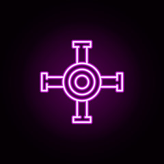 gas pipeline, gas station neon icon. Elements of water, boiler, thermos, gas, solar set. Simple icon for websites, web design, mobile app, info graphics