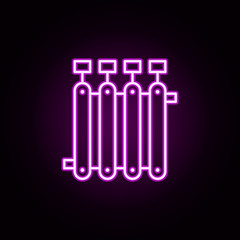 heater core neon icon. Elements of water, boiler, thermos, gas, solar set. Simple icon for websites, web design, mobile app, info graphics