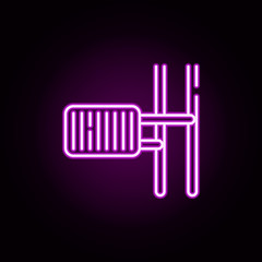 heater core neon icon. Elements of water, boiler, thermos, gas, solar set. Simple icon for websites, web design, mobile app, info graphics
