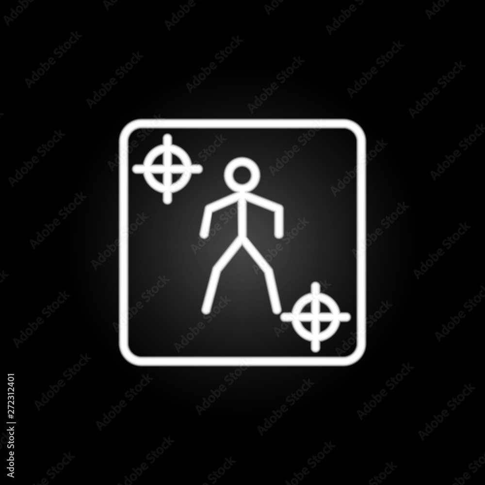 Poster 3d games neon icon. elements of virtual reality set. simple icon for websites, web design, mobile ap