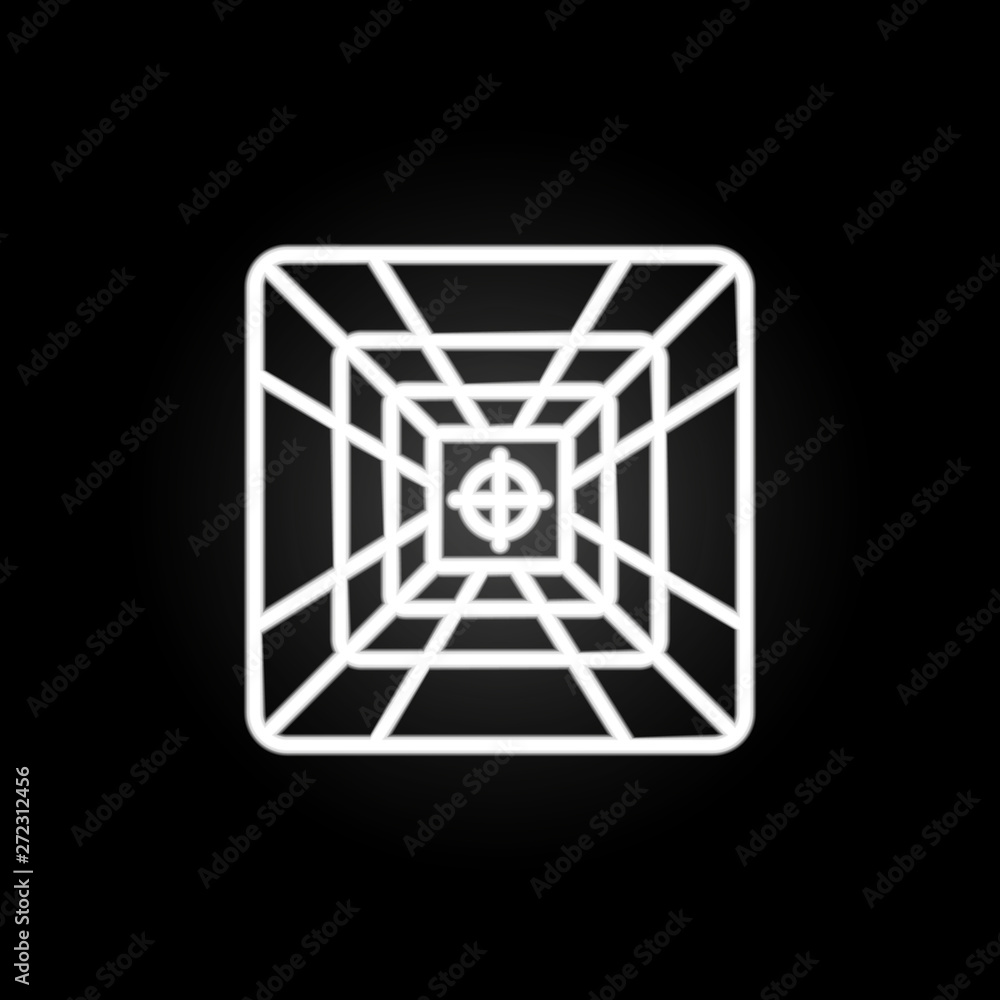 Poster 3d room neon icon. elements of virtual reality set. simple icon for websites, web design, mobile app