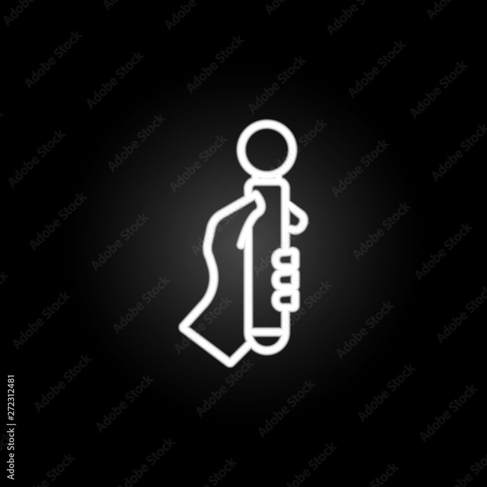 Poster playing stick neon icon. elements of virtual reality set. simple icon for websites, web design, mobi