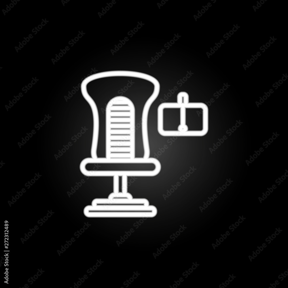 Poster virtual reality chair neon icon. elements of virtual reality set. simple icon for websites, web desi
