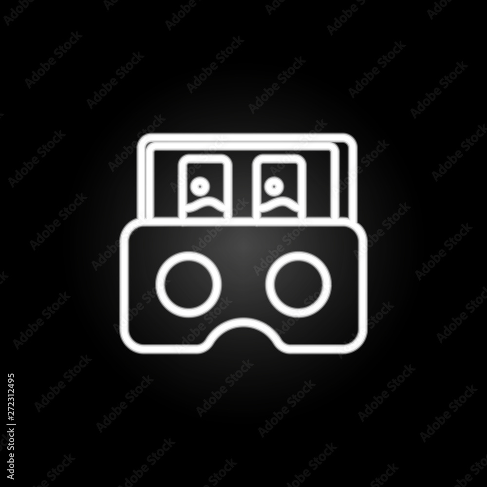 Poster virtual reality glasses neon icon. elements of virtual reality set. simple icon for websites, web de