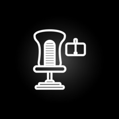 Virtual reality chair neon icon. Elements of virtual reality set. Simple icon for websites, web design, mobile app, info graphics