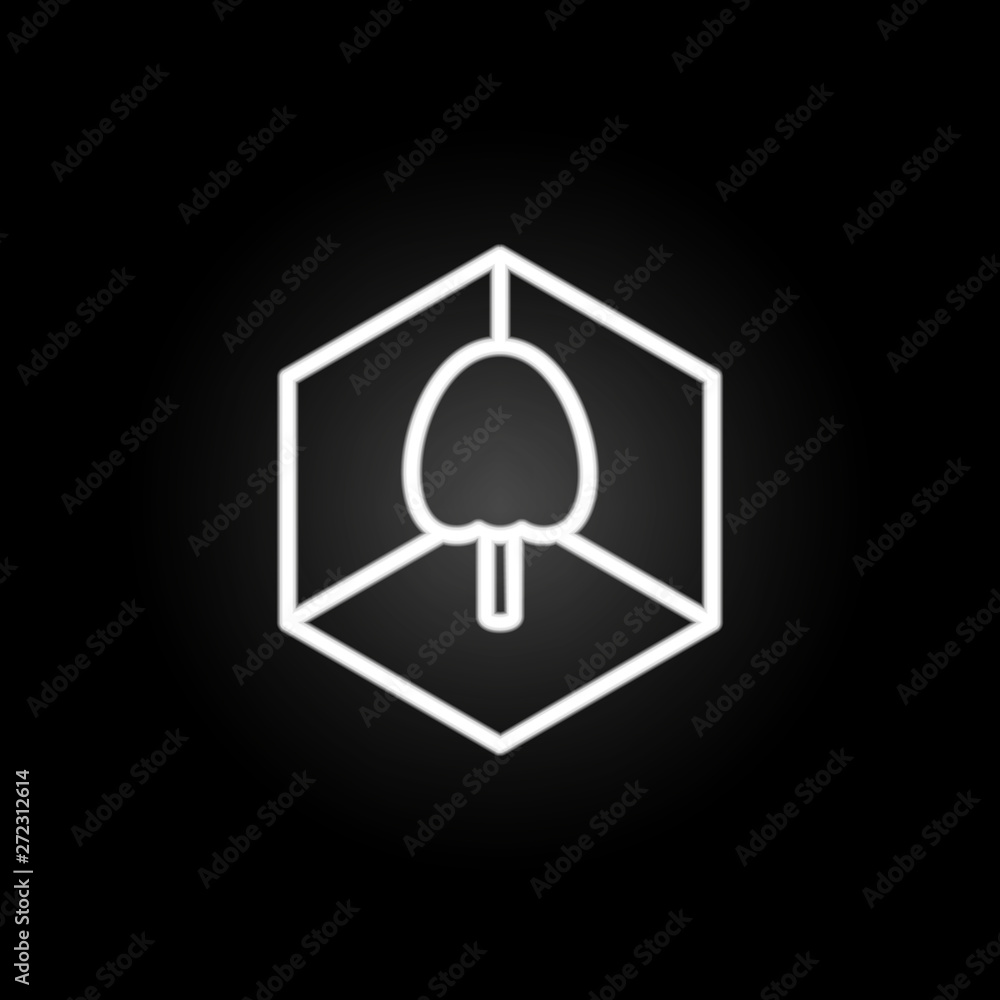 Poster 3d games neon icon. elements of virtual reality set. simple icon for websites, web design, mobile ap