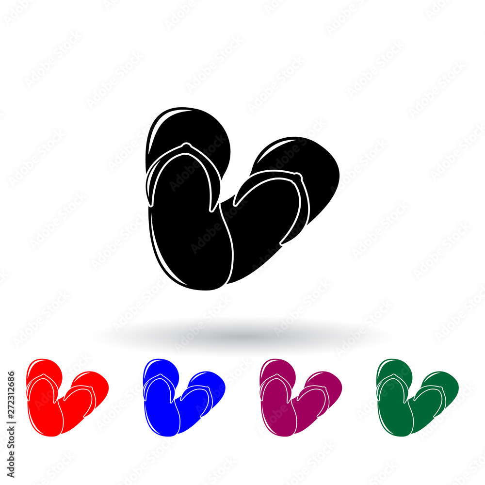 Poster flip-flops illustration multi color icon. elements of spa set. simple icon for websites, web design,