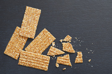Sesame bars whole and broken