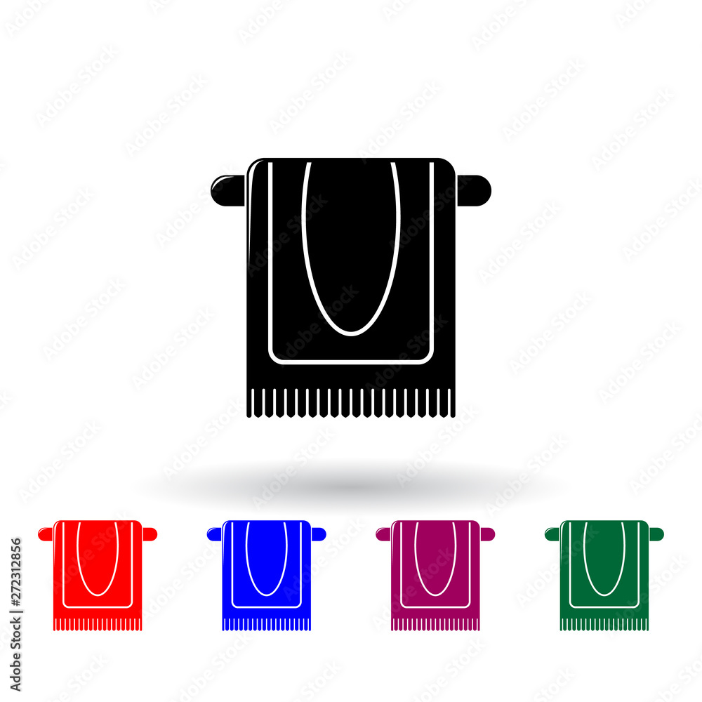 Poster towel on a hanger illustration multi color icon. elements of spa set. simple icon for websites, web 