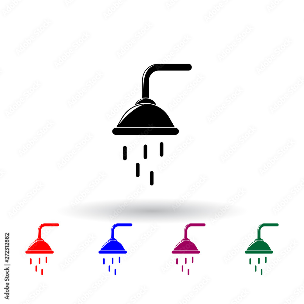 Poster shower illustration multi color icon. elements of spa set. simple icon for websites, web design, mob