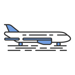 Plane on ground color icon