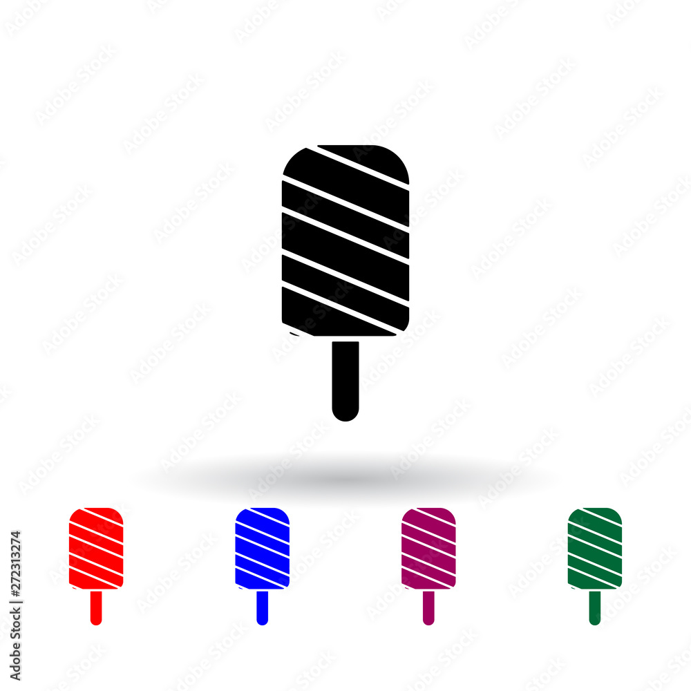 Poster ice cream multi color icon. elements of ice cream set. simple icon for websites, web design, mobile 
