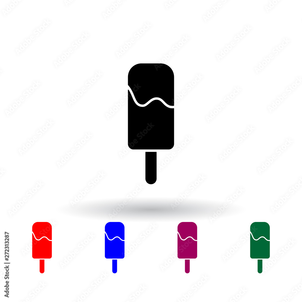 Poster ice cream multi color icon. elements of ice cream set. simple icon for websites, web design, mobile 