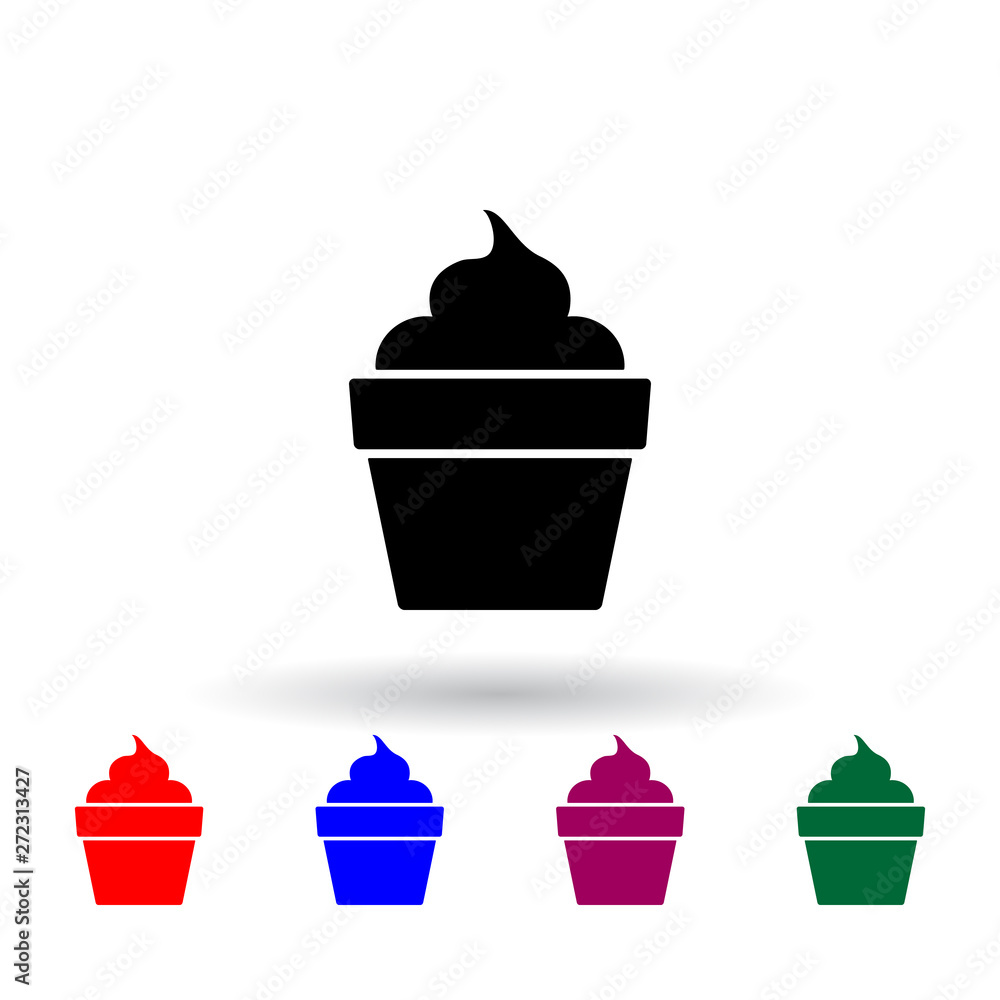 Aufkleber ice cream in a glass multi color icon. elements of ice cream set. simple icon for websites, web desi
