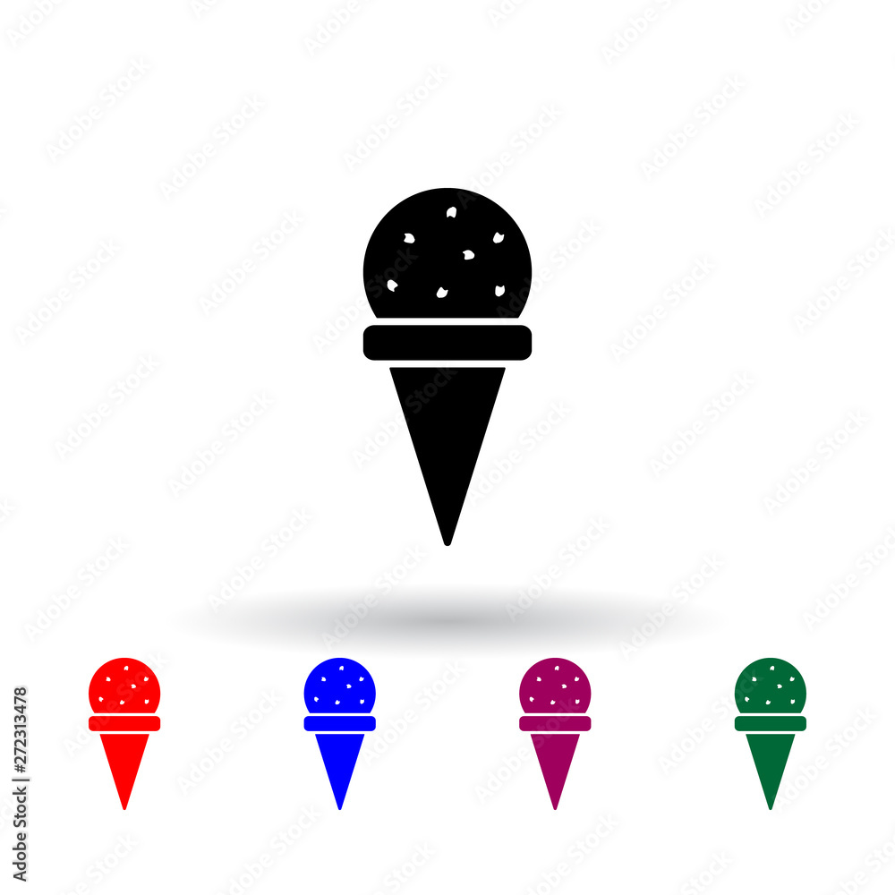 Aufkleber frozen ball in the horn multi color icon. elements of ice cream set. simple icon for websites, web d