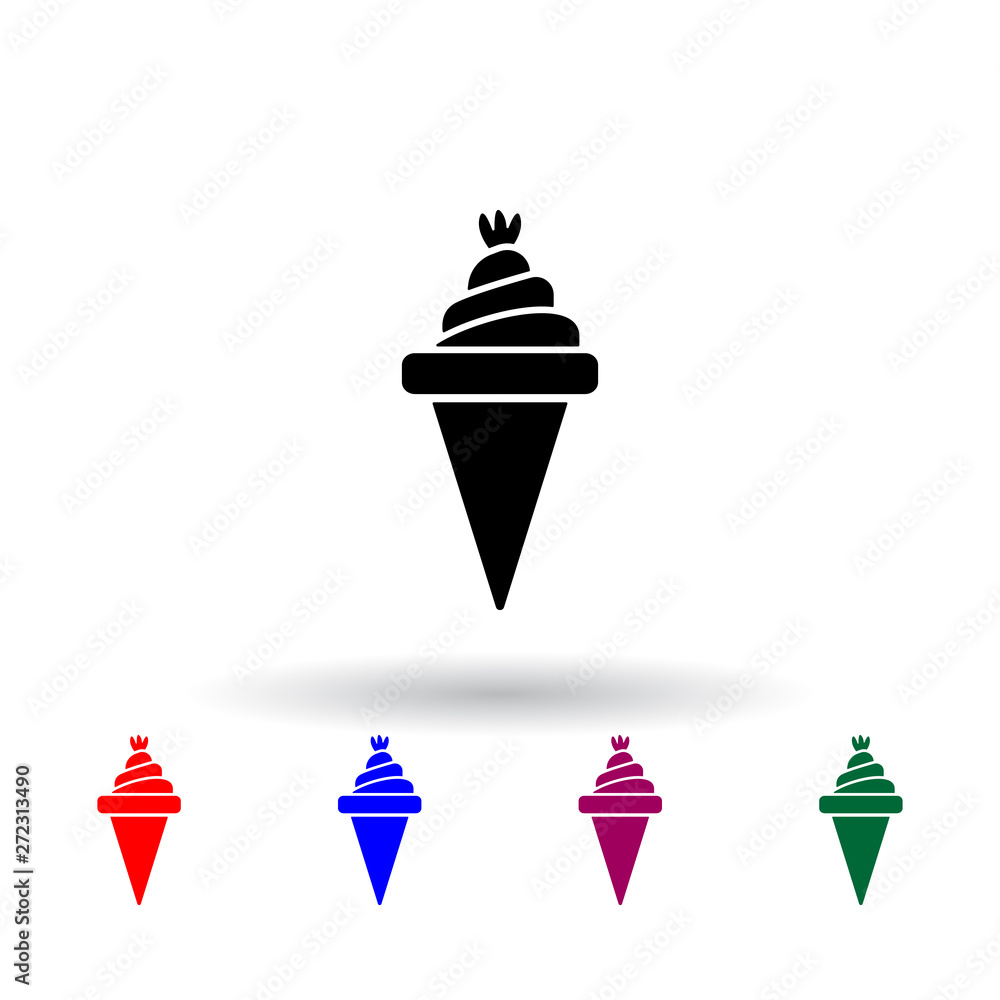 Aufkleber ice cream in a waffle horn multi color icon. elements of ice cream set. simple icon for websites, we